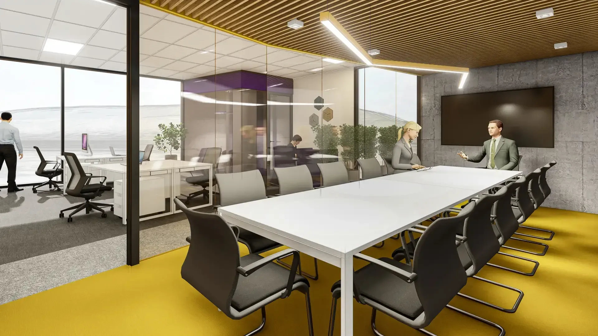 3d vizualizacija interier sejna soba